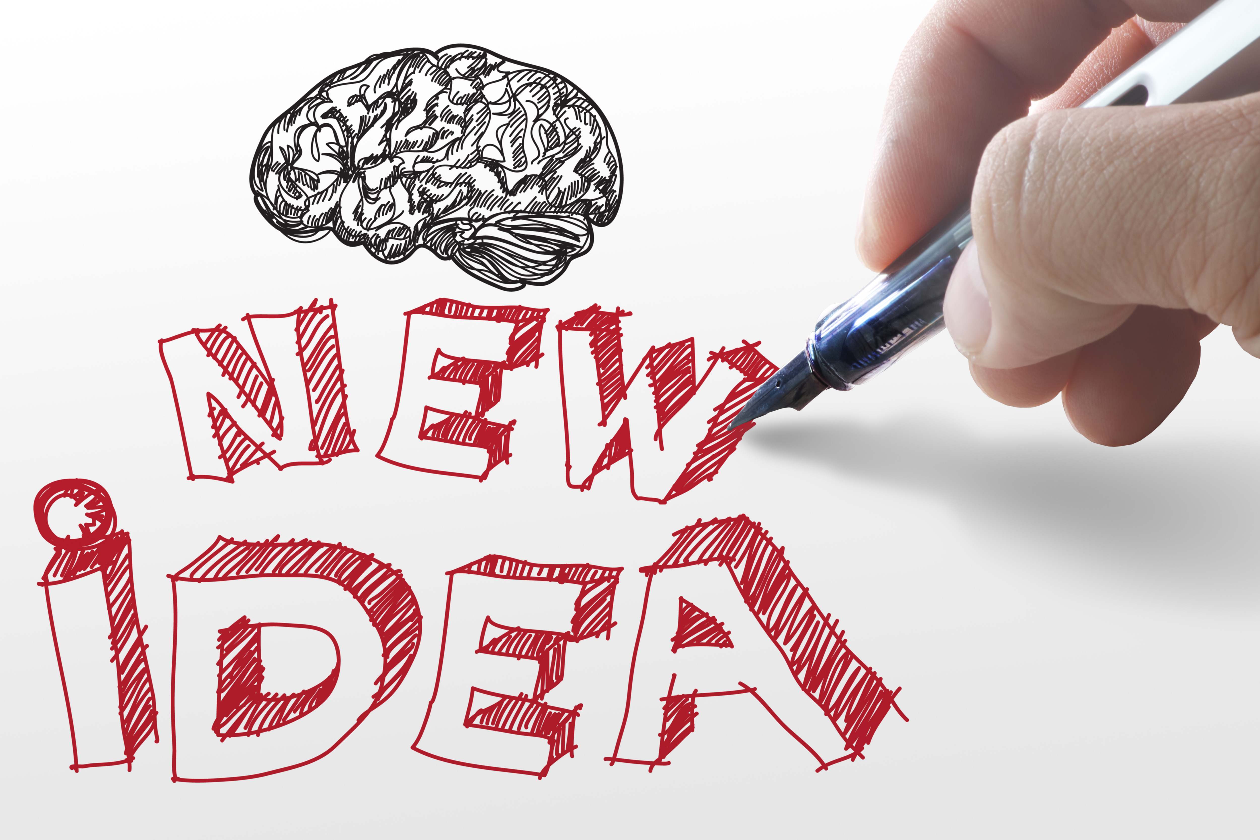 hand drawing on paper "new idea"